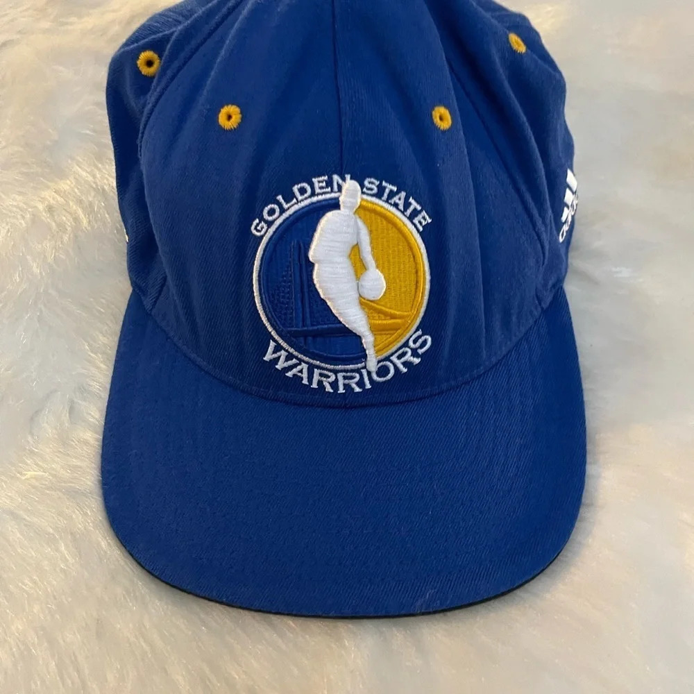 RARE NBA Logo x Golden State Warriors Flexfit Baseball Hat by Adidas, Size L/XL - Picture 2 of 9